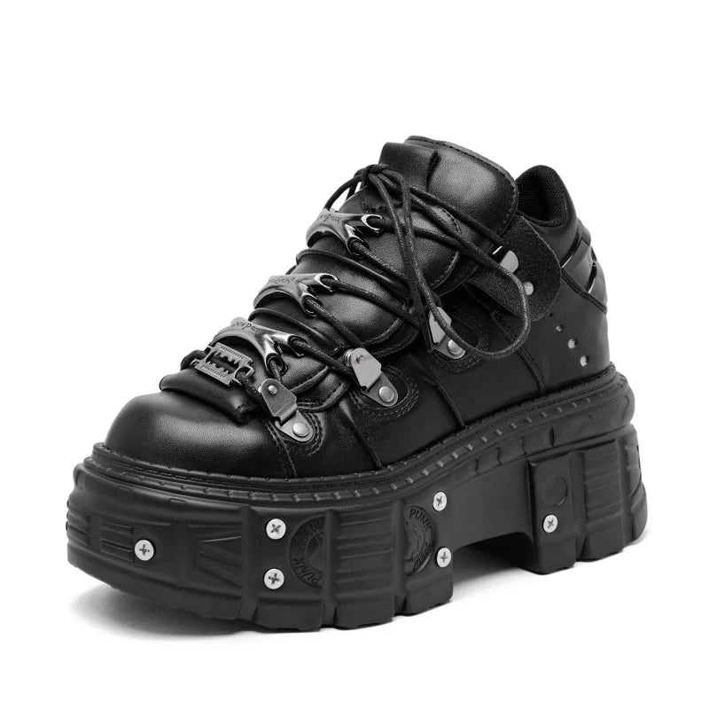 2025 nova plataforma escura feminina heavy metal personalidade goth tênis botas punk 8cm