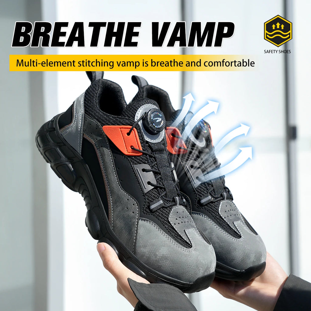Sapatos de segurança de trabalho de dedo do pé de aço masculino leve indestrutível botas de trabalho de segurança homens proteção tênis de trabalho tamanho 47 48