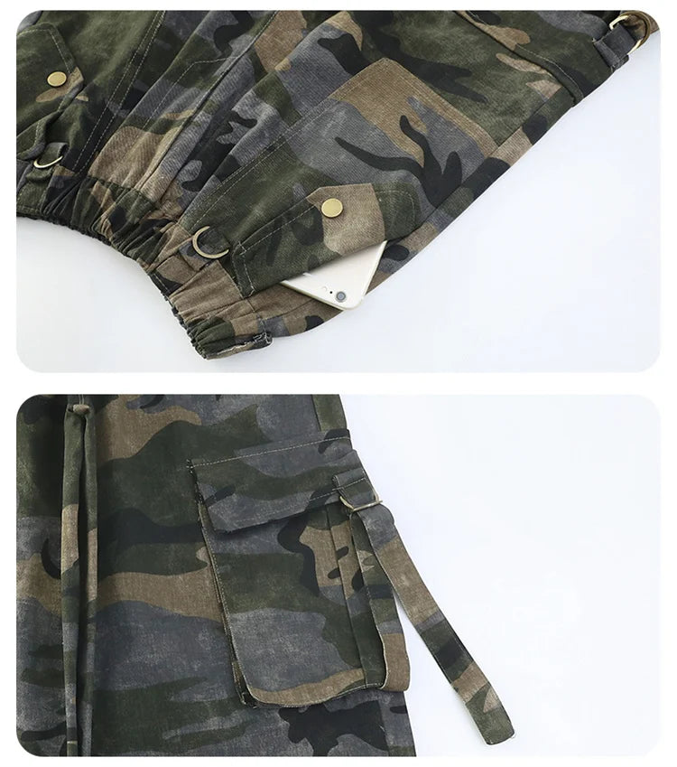 Crianças baggy camuflagem calças de carga com bolso para a menina streetwear y2k camo calças crianças harajuku coreano hip hop sweatpants
