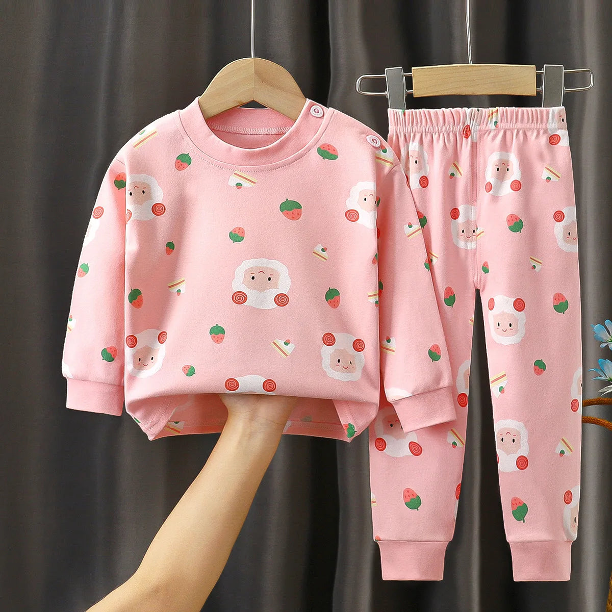 Crianças roupas conjuntos de roupas infantis meninos meninas algodão outono inverno roupas calças pijamas roupa interior