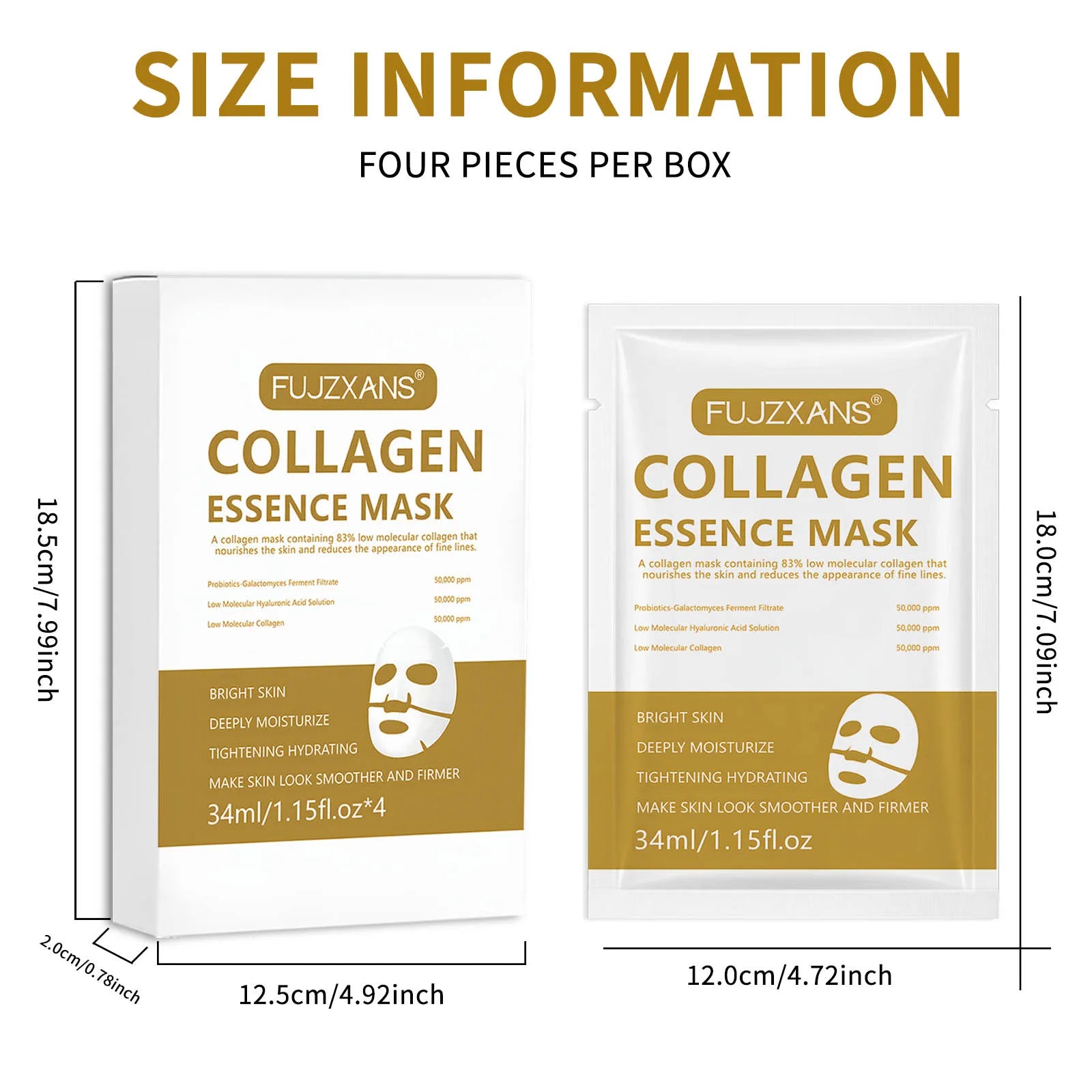Máscara facial de colágeno para rugas noturnas, para cuidados com a pele anti-envelhecimento, aparência mais suave e mais firme, máscara hidratante para mulheres