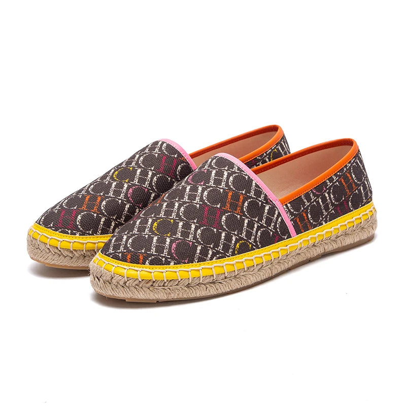 "Sapatos femininos planos casuais de lona com tecelagem tamanhos 36-41 adequados para viagens ao ar livre e roupas de praia para meninas"