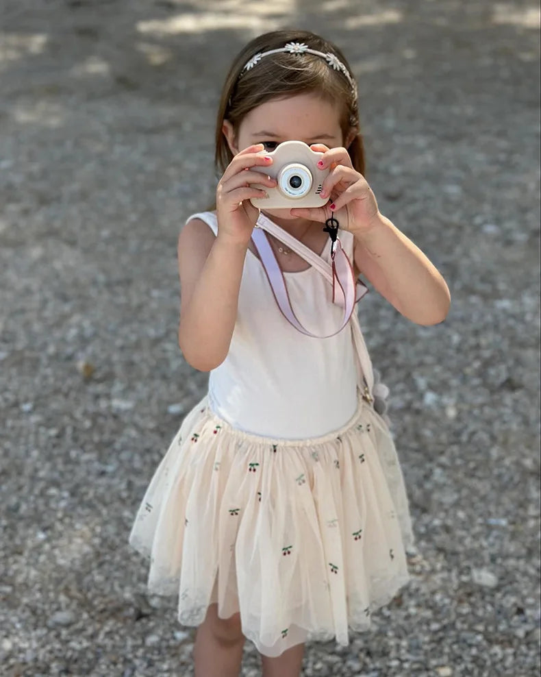 Verão ks bebê meninas cereja malha vestido crianças roupas meninas vestidos de princesa saias festa de natal manga longa vestidos