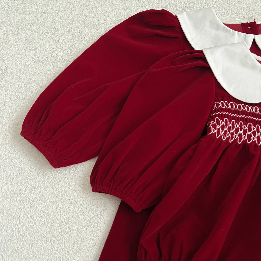 Vestido de manga comprida infantil, Roupas para bebês, Doce cor sólida, Novo, Primavera, Outono