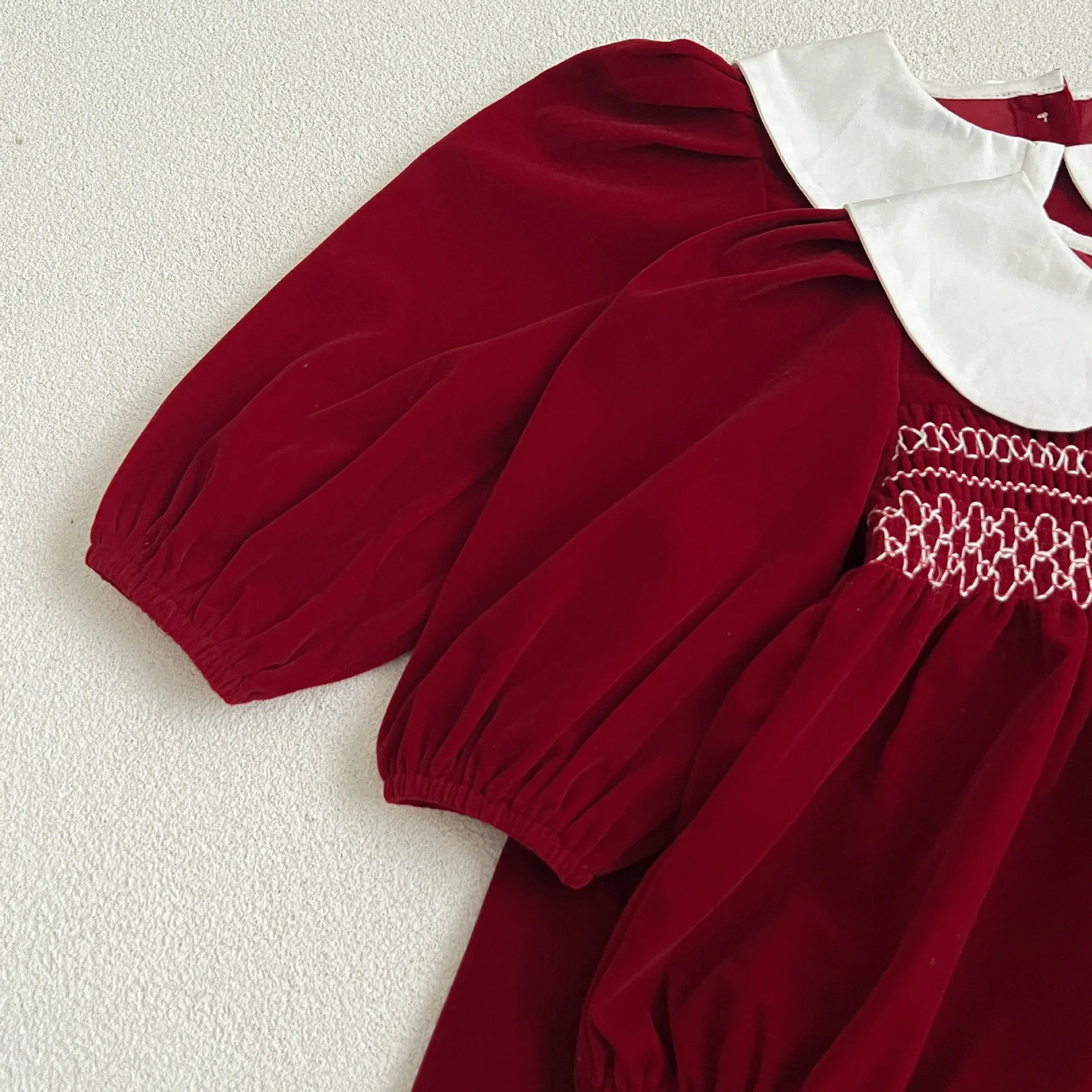 Vestido de manga comprida infantil, Roupas para bebês, Doce cor sólida, Novo, Primavera, Outono