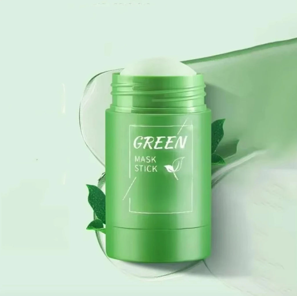 Máscara verde portátil em bastão para limpeza profunda do rosto, máscara hidratante para cuidados com a pele para todos os tipos de pele
