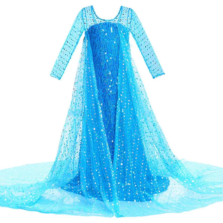 3 5 6 8 10 anos meninas elsa 2 traje crianças halloween cosplay vestido de princesa crianças festa de aniversário vestidos roupas acima