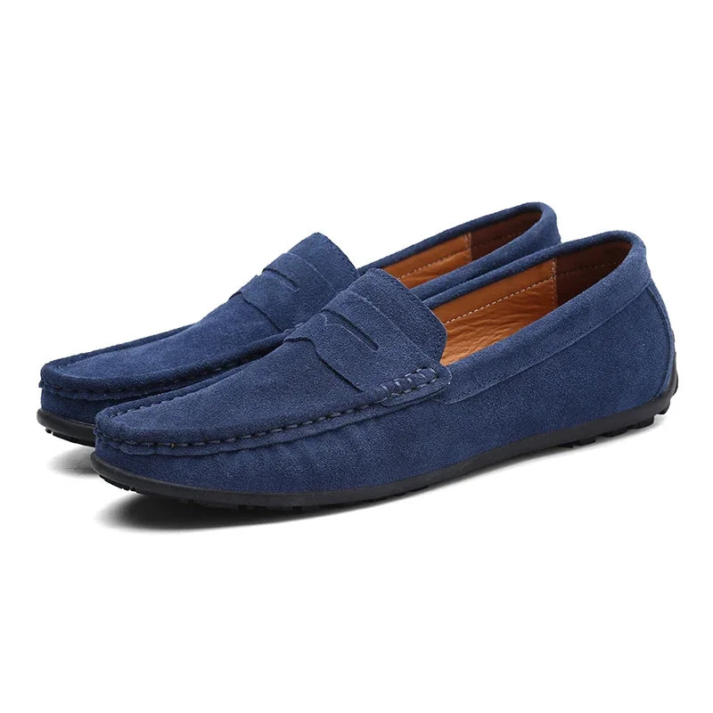 Couro do plutônio camurça de vaca sapatos masculinos marca luxo casual formal mocassins calçados preto masculino sapatos de condução hombres
