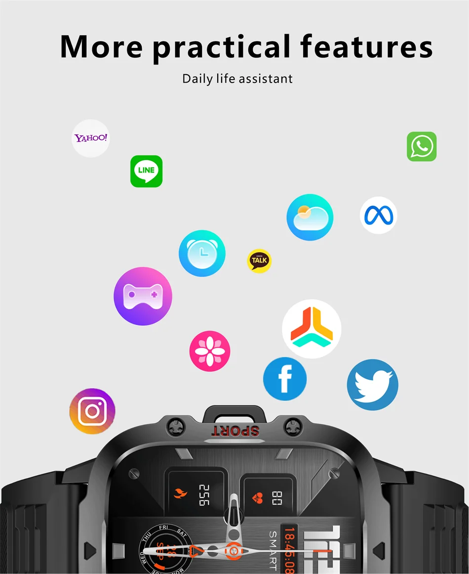 Lige novo militar relógio inteligente masculino esportes ao ar livre 3atm à prova dwaterproof água oxigênio no sangue bluetooth chamada relógios smartwatch para android