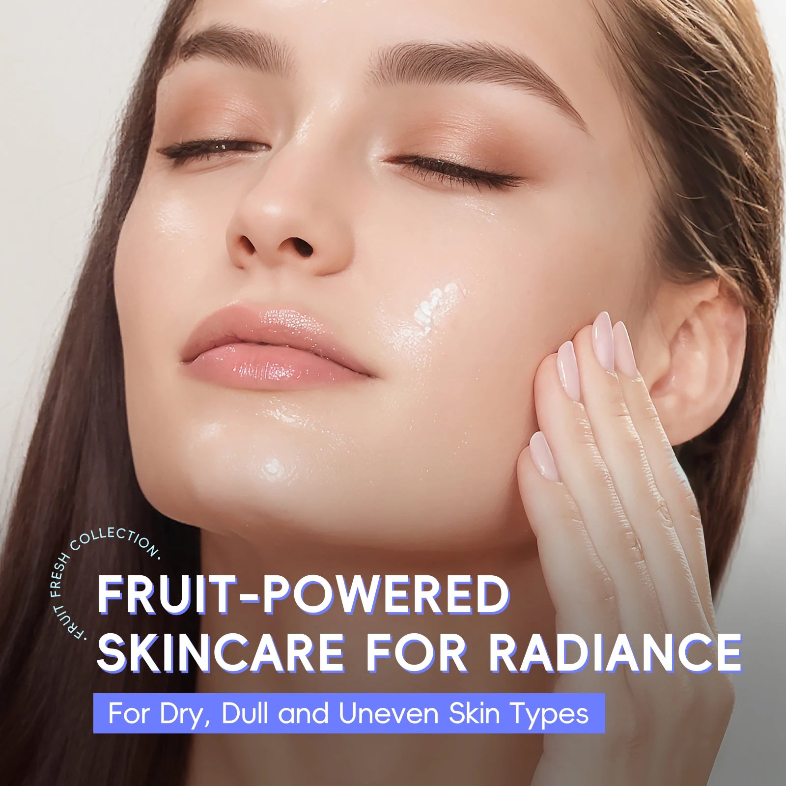 QUIYUM Fruit Fresh Collection Conjunto de cuidados com a pele de 5 peças, brilho, hidratante, anti-idade, cuidados faciais para pele seca e maçante