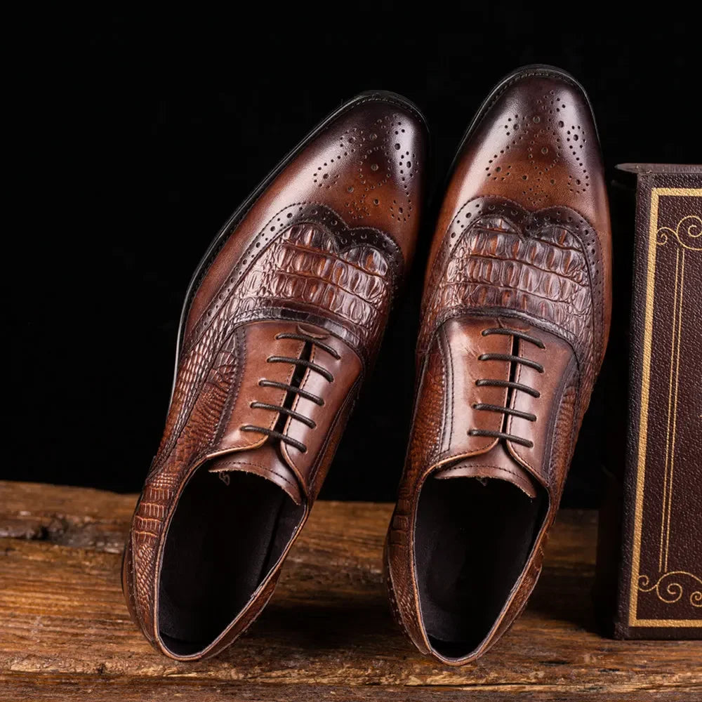 Sapatos casuais masculinos de estilo britânico de luxo escritório oxford sapatos de couro masculinos confortáveis resistentes ao desgaste sapatos formais masculinos de tamanho grande