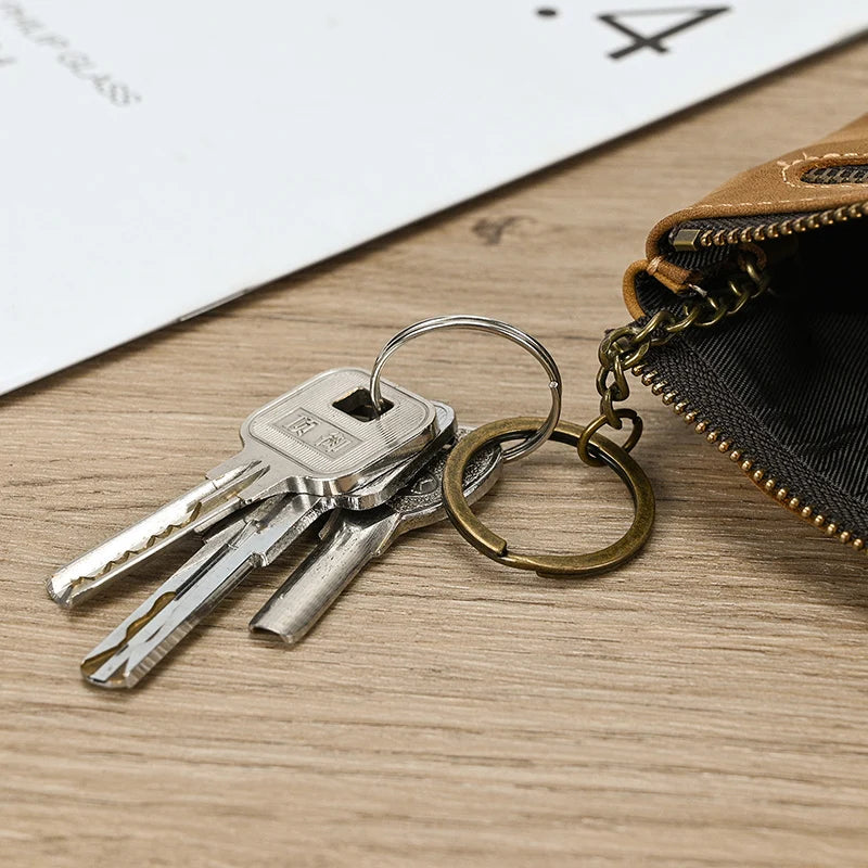 Luufan couro genuíno zíper moeda cartão bolsa de couro real rfid titular do cartão embreagem carteiras slots para homens mulheres mini bolsa fina