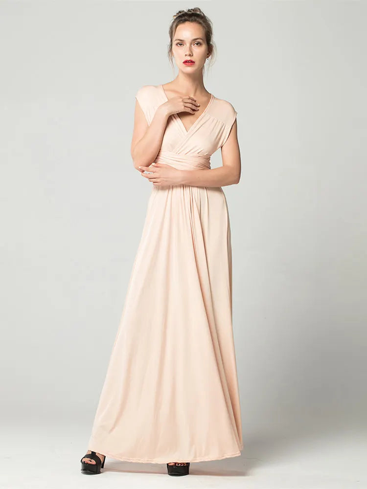 Vestido Maxi Club Boho para mulheres, bandagem vermelha, vestido de festa longo, madrinhas multiway, robe infinito conversível, sexy