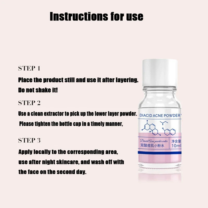 Essência concentrada de acne com ácido salicílico rosa de 10ml - contendo ácido salicílico, ácido lactose, calamina, ácido duplo, cuidado duplo, s