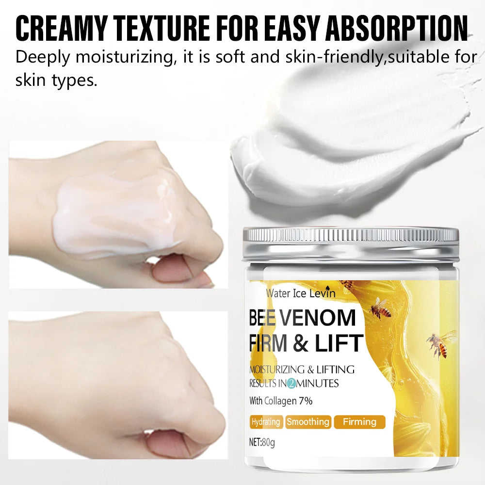 Creme Firmador e Reafirmante com Veneno de Abelha - 80g, Absorve em 2 Minutos, Não Oleoso e Hidratante, Adequado para Todos os Tons de Pele Clara, Fórmula Sem Álcool, Ilumina e Uniformiza o Tom da Pele