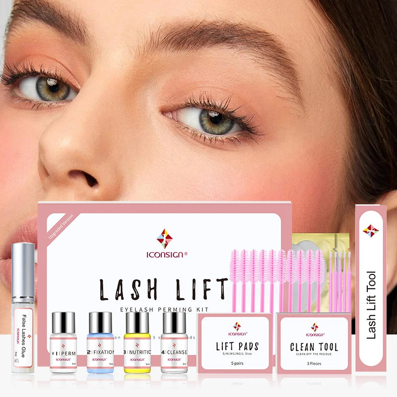 Iconsign atualização versão lash lift kit levantamento cílios duradouro 6-8 semanas lash perm cílios realçador ferramentas de maquiagem