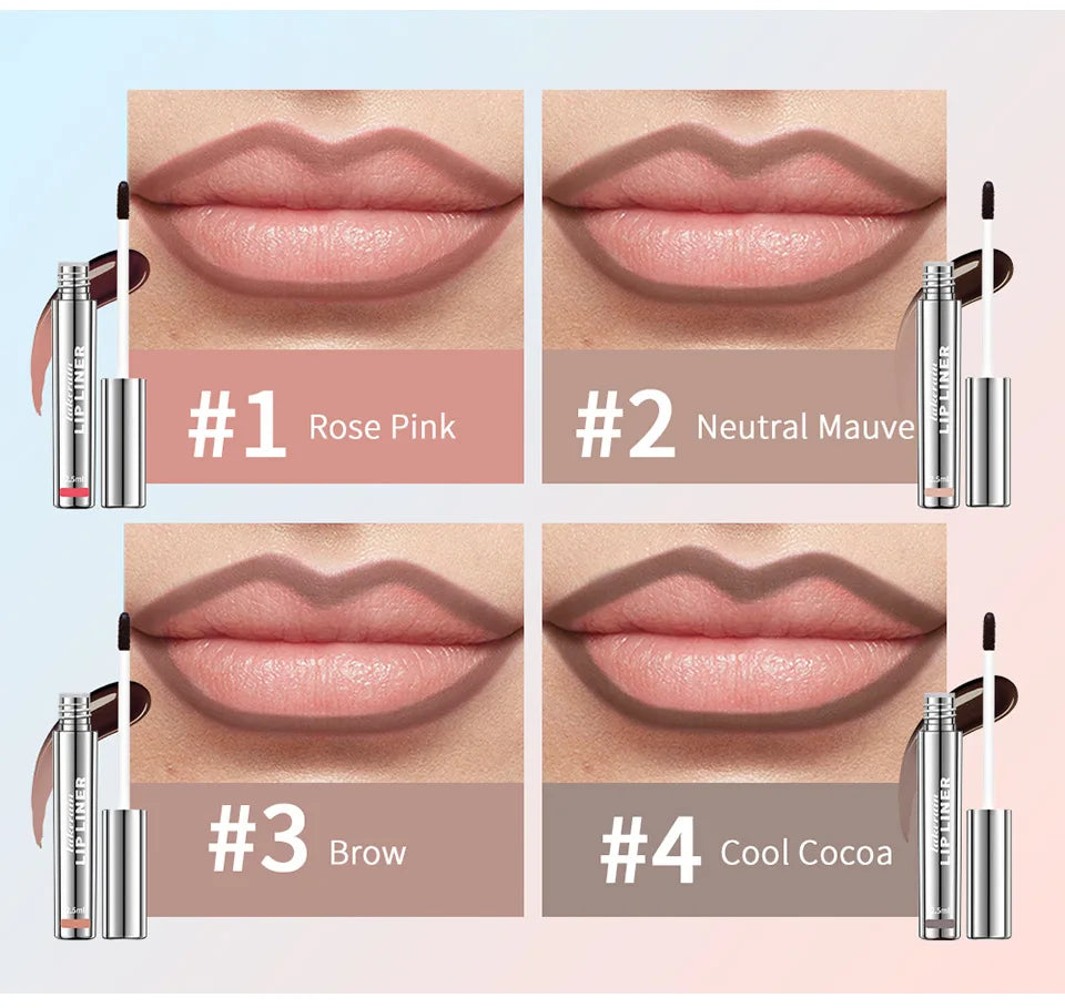 Lakerain 4 cores descascar tatuagem delineador labial-à prova d'água de longa duração fosco antiaderente desbotado matiz labial sexy maquiagem de contorno vermelho