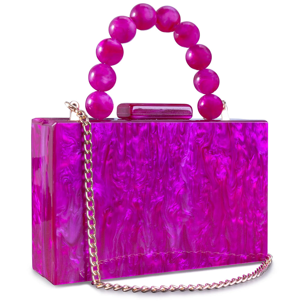 Beading bolsa de mármore acrílico caixa luxo embreagem sacos noite festa casamento corrente bolsa ombro jantar vestido bolsa festival presente