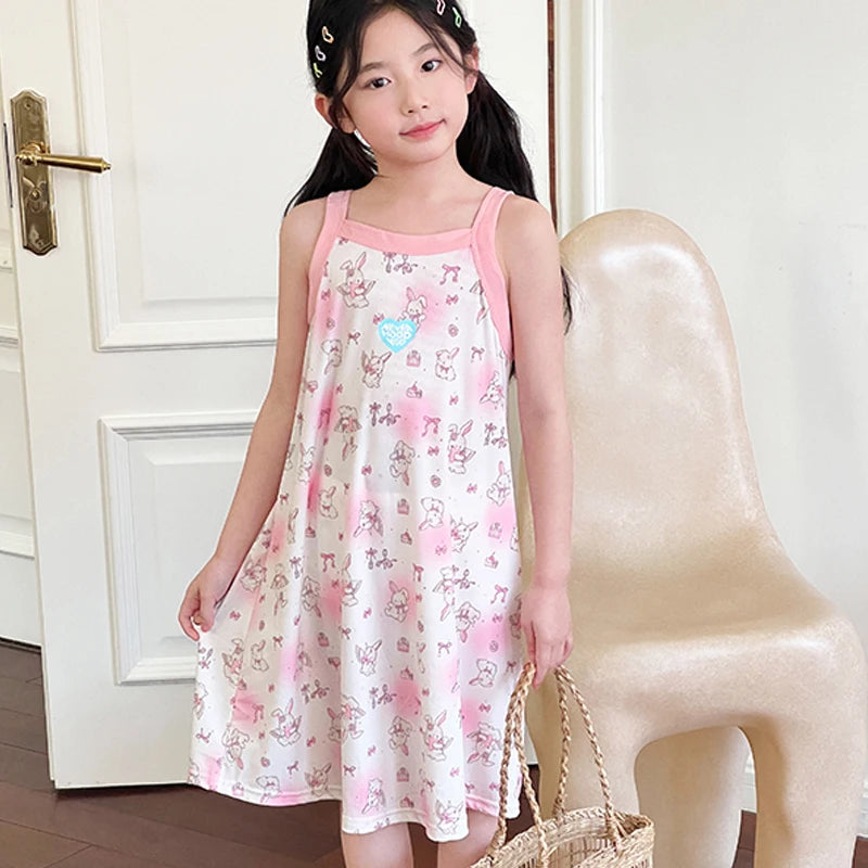 Verão menina camisola crianças vestidos de pijama pijamas para meninas criança noite vestido crianças pijamas 2 a 4 6 8 10 11 12 13 14 anos