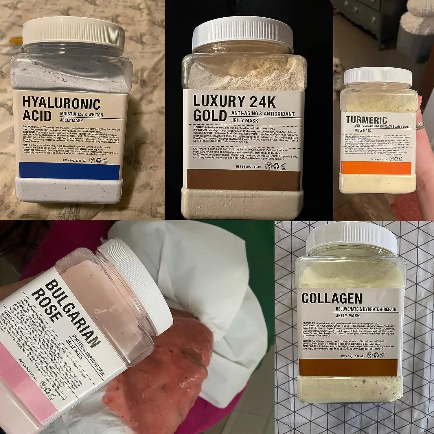 6 PCS Jelly Mask Powder Atacado 650G Máscaras Profissionais Salão de Beleza Use Produtos de Cuidados com a Pele Facial
