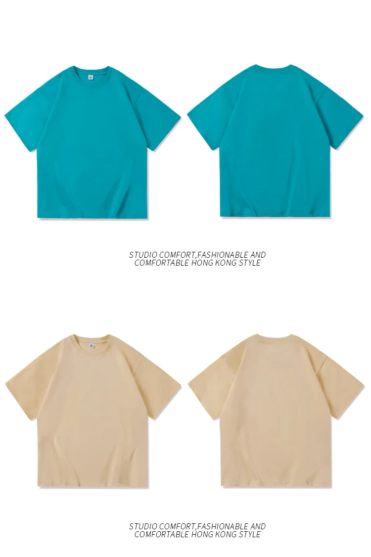 Novo verão masculino t camisa moda sólida básico solto hip hop manga curta camisetas para homens feminino casual algodão streetwear topo t