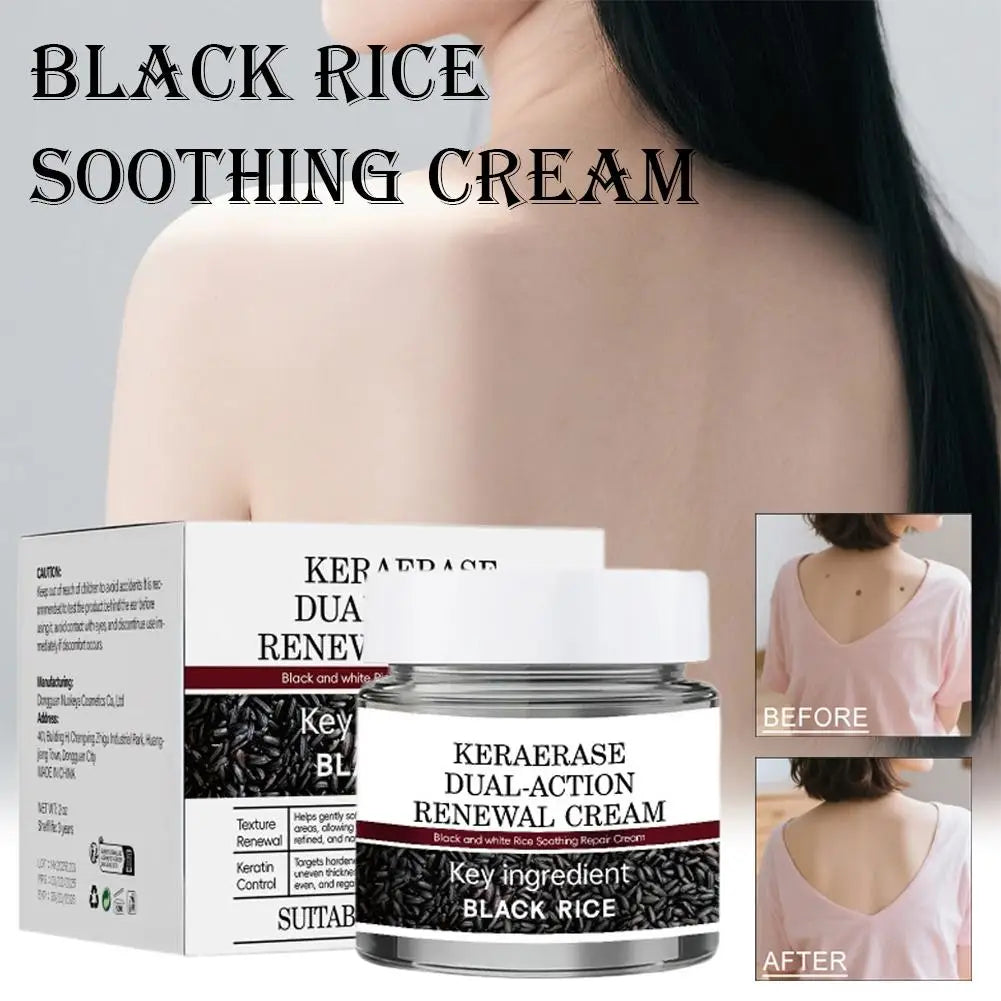 Creme hidratante de polpa crua de arroz preto - hidrata, evece o tom da pele, reduz linhas finas com extrato de arroz e cuidados faciais de hialuronato