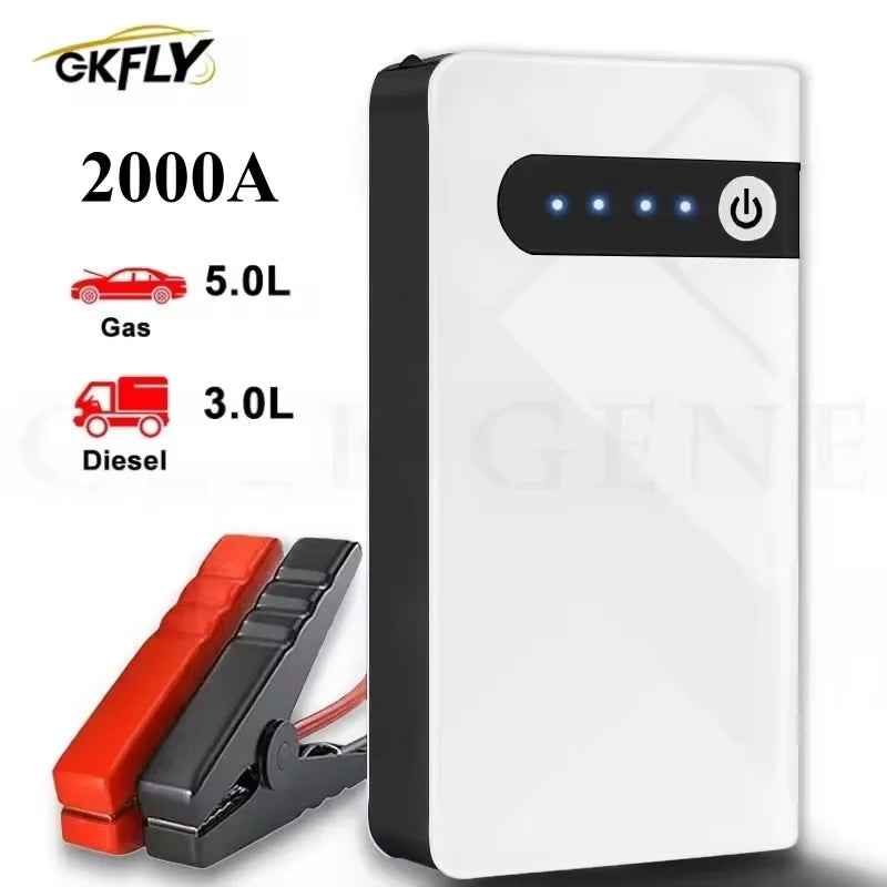 GKFLY Iniciador de Carro Portátil 12V 2000A Carregador de Bateria de Emergência para Carro 44.4Wh Power Bank Dispositivo de Partida