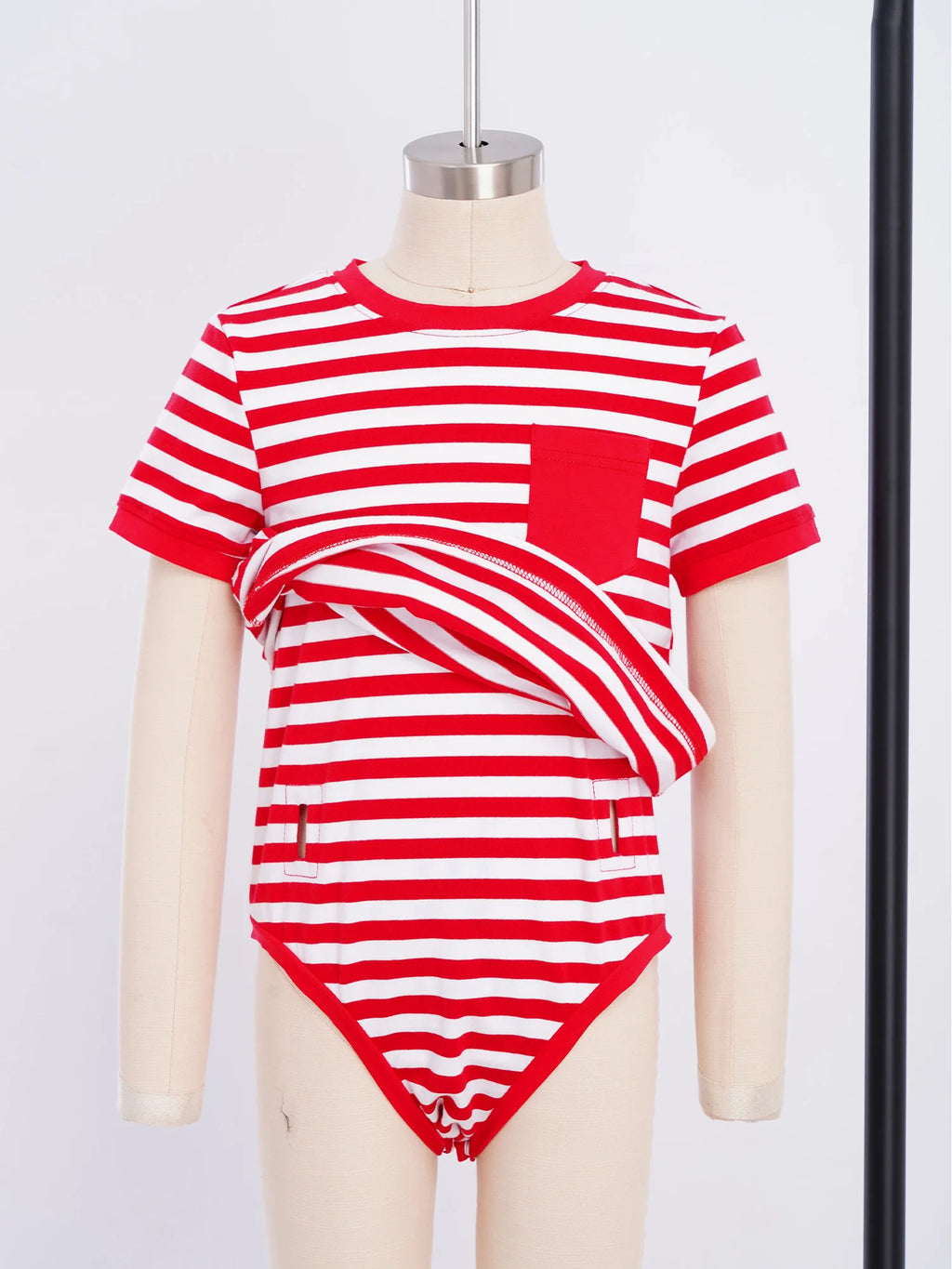 Roupas Adaptativas para Crianças com Necessidades Especiais, Macacão de Manga Curta com Botão Pressionado, Estilo T-shirt 2 em 1