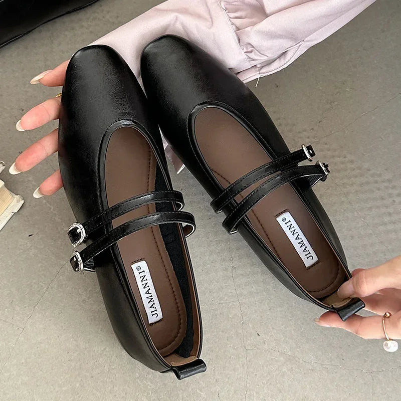 Feminino raso de luxo moda fivela cinta calçados femininos senhoras apartamentos com sapatos mulher apartamentos mary janes sapatos para mulher