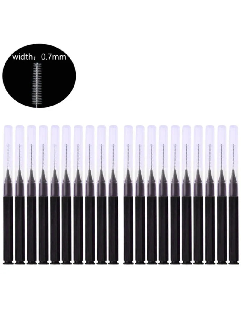 Descartável Brow Lifting Brushes, Mini Escova De Sobrancelha, Bendable Micro Cílios Aplicadores, Ferramentas De Maquiagem, Bendable, 20Pcs