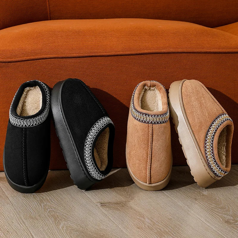 2025 plataforma chinelos macios mulheres/homens casa apartamentos moda pelúcia sapatos de inverno senhoras casa elegante calçados casuais tamanho grande