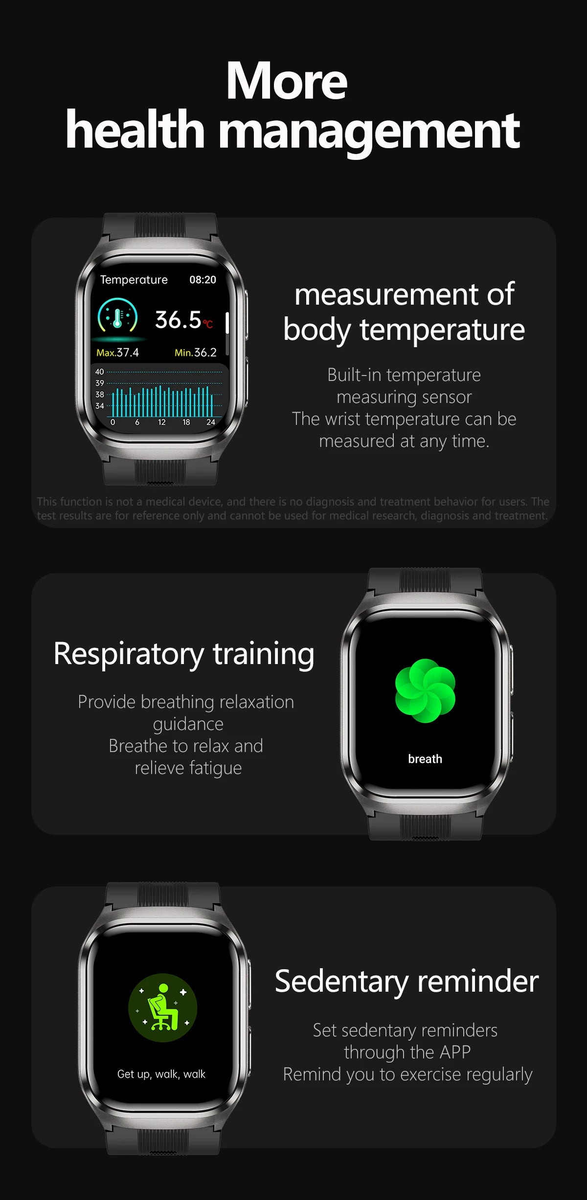 Novo Relógio de Saúde 2026: Medição Precisa de Pressão Arterial, Ácido Úrico e Lipídios no Sangue – Smartwatch Masculino e Feminino à Prova d'Água com Airbag