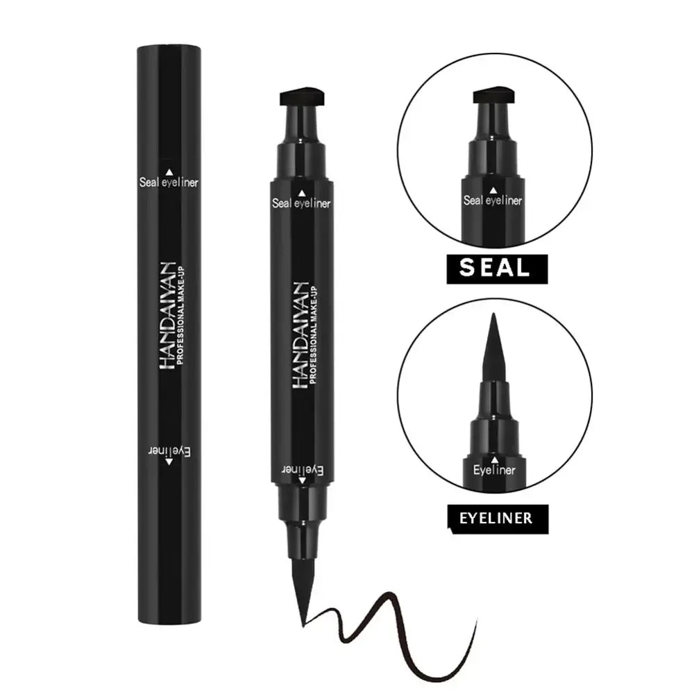 Lápis Delineador Líquido Dual End Black, Pro Impermeável, Maquiagem de Longa Duração, Eye Liner Pen, Linha Cat, Eye Stencils