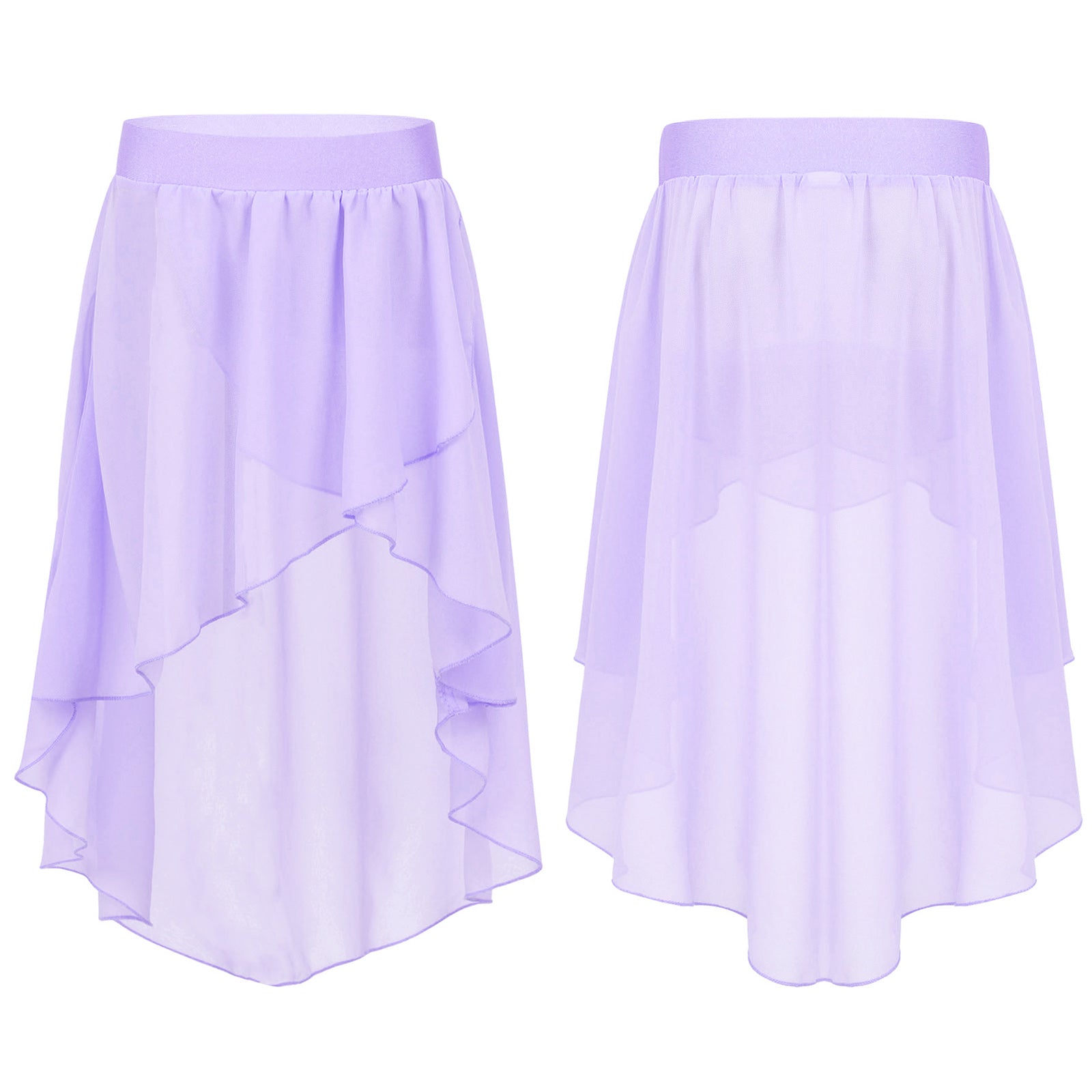 Crianças meninas cintura elástica oi-baixo chiffon saia moderna dança lírica jazz latino cha-cha ballet patinação desempenho roupas