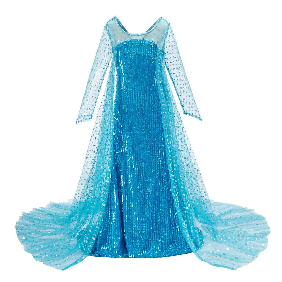 3 5 6 8 10 anos meninas elsa 2 traje crianças halloween cosplay vestido de princesa crianças festa de aniversário vestidos roupas acima
