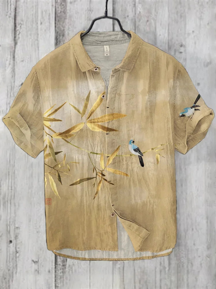 Camisa masculina de linho, design de camisa de manga curta confortável e respirável, camisa havaiana de verão masculina XS-5XL