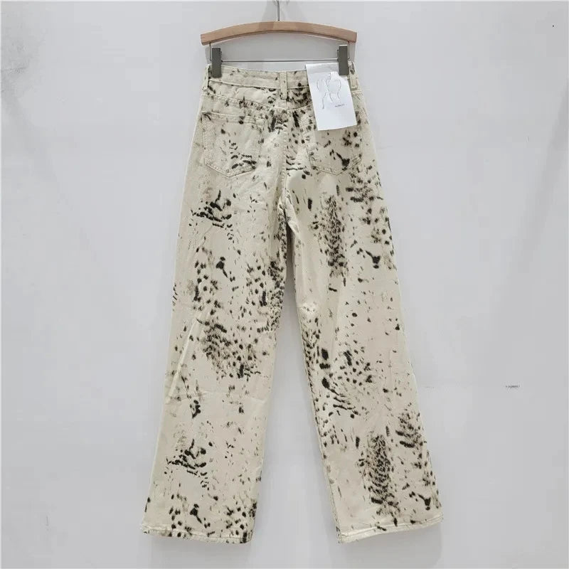 Cintura alta y2k calças de brim femininas solto ajuste perna reta baggy calças jeans para meninas retro bege largo calças jeans femininas y2k