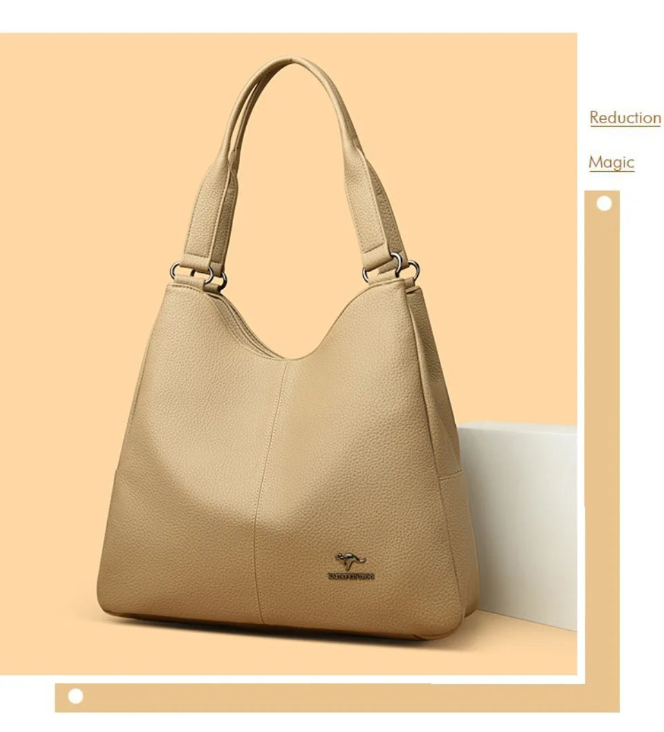 Bolsa hobo de couro com alça superior, bolsa feminina de lazer, bolsa de ombro fashion, vintage, bolsa tote de grande capacidade
