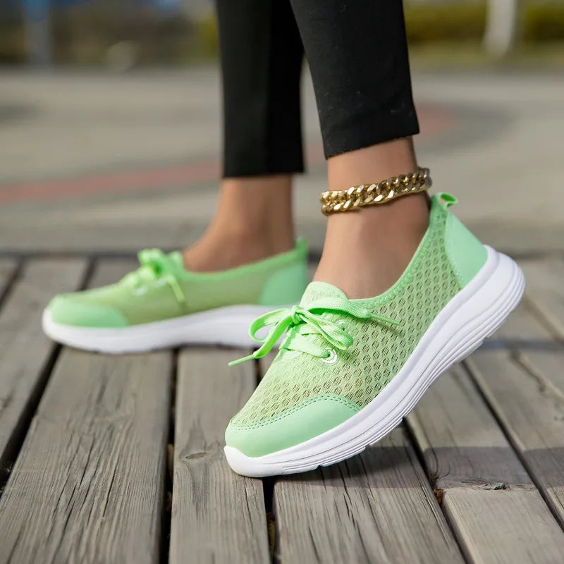Yrzl mulher tênis deslizamento em sapatos casuais malha respirável confortável macio clássico condução mocassins sapatos para senhoras