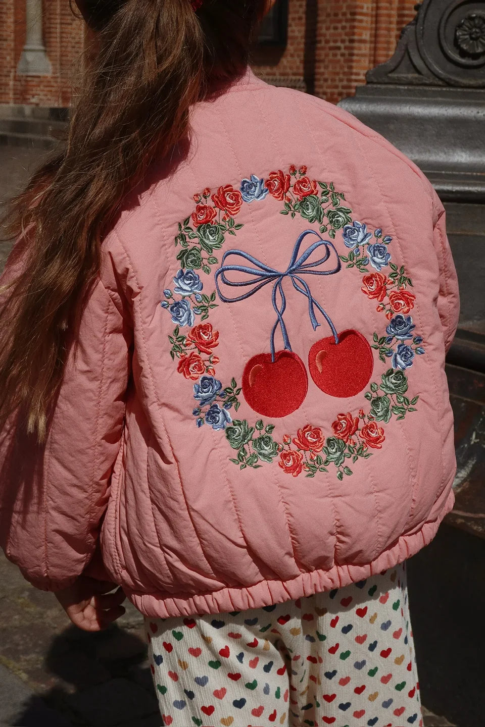 Novo 2025 ks meninas dos desenhos animados algodão velo casacos de inverno da criança meninos jaqueta de lã de cordeiro crianças casaco bordado crianças outwear roupas