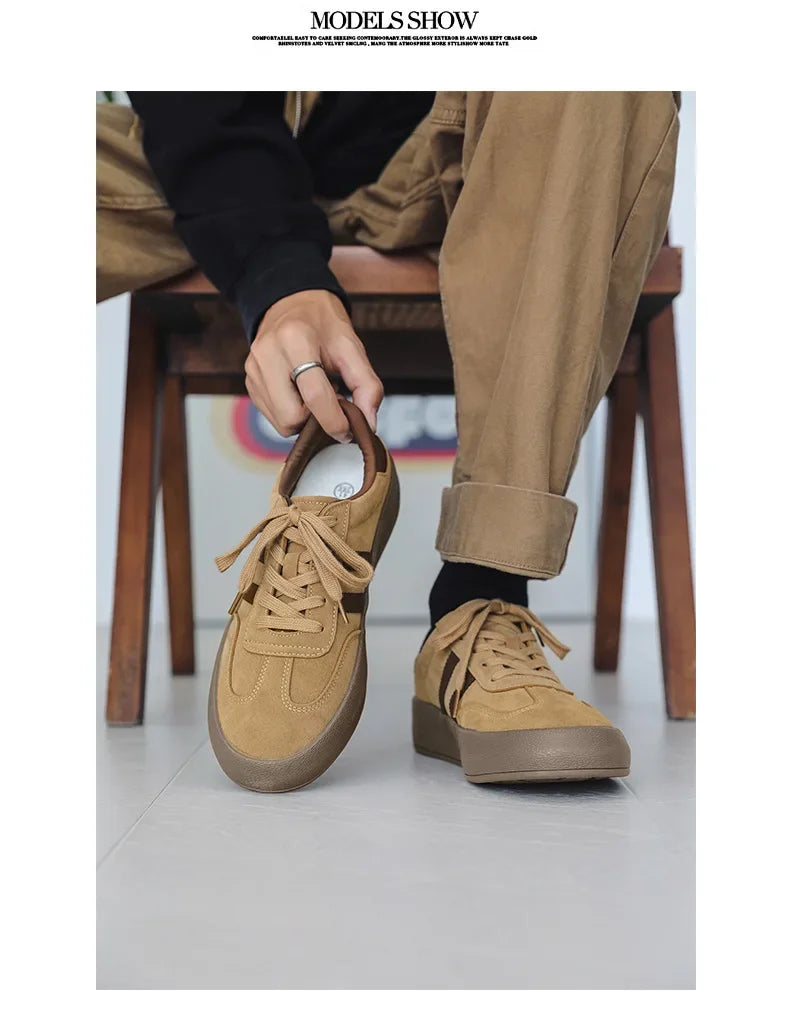 Sapatos de tabuleiro casuais de sola grossa para homens sola grossa sapatos casuais tênis de couro tudo sola macia dentro aumentar sapatos