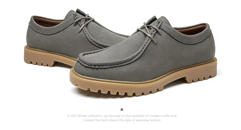 Sapatos casuais de couro mocassins clássicos masculinos rendas até derby sapatos retro workwear sapatos de alta qualidade ao ar livre sapato de caminhada de montanha