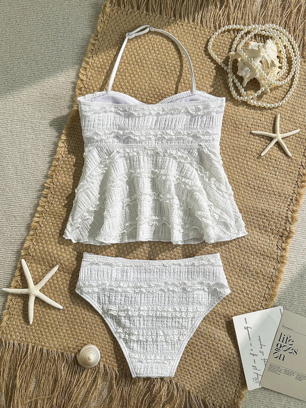 Conjunto de biquíni preto e branco para meninas, 2 peças, roupa de banho de cor sólida para crianças, meninas, verão, férias na praia