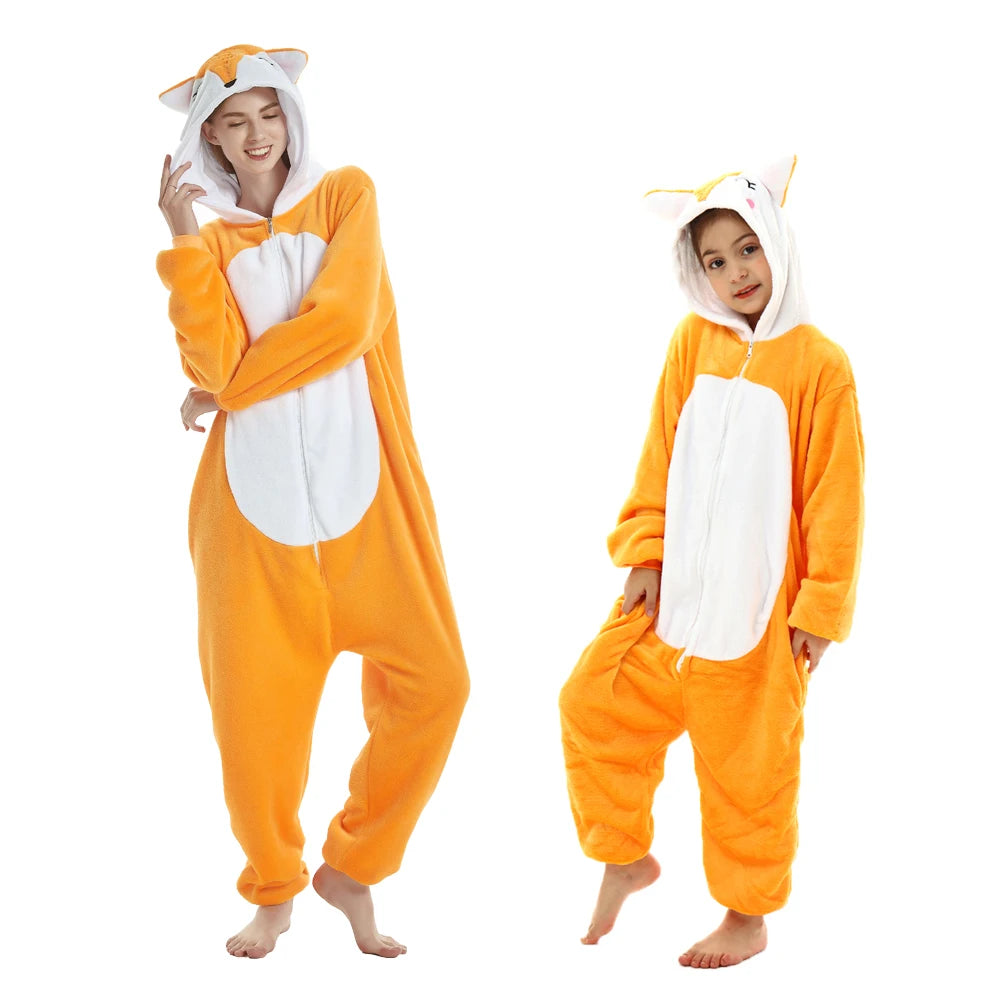 Mulheres animal kigurumi pijamas inverno grosso flanela pijamas adulto com capuz pijama homewear halloween cosplay trajes de festa