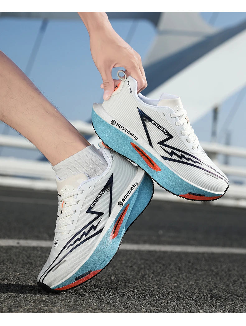 Tênis de Corrida com Placa de Carbono Especial para Maratona, Respirável e Leve, Confortável para Mulheres, Sneakers Antiderrapantes