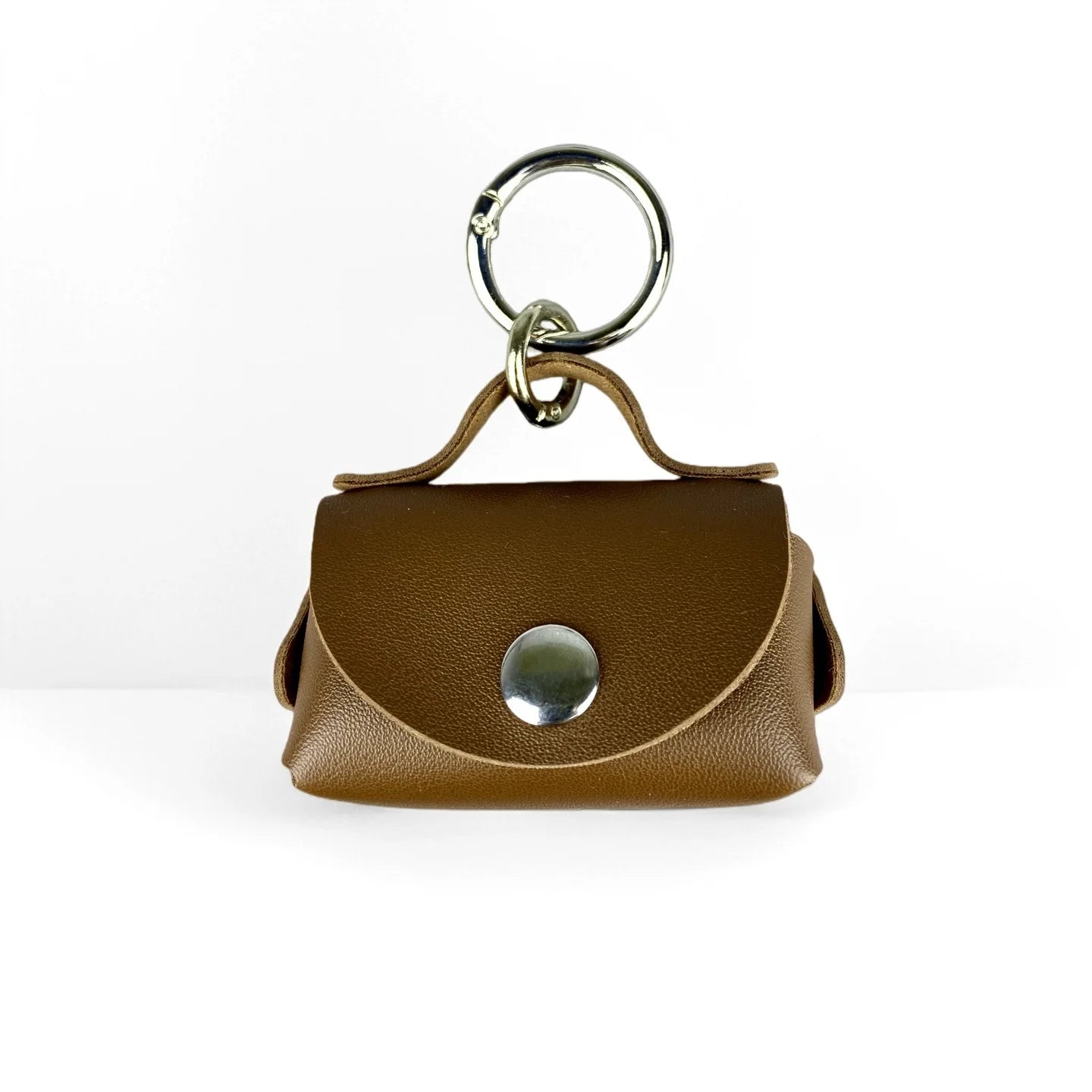 Conjunto de Chaveiro e Estojo para Fones de Ouvido em Couro PU Artesanal com Macaco/Adorável Macaco Pequeno com Cauda Encaracolada Divertida/Presente/Acessório