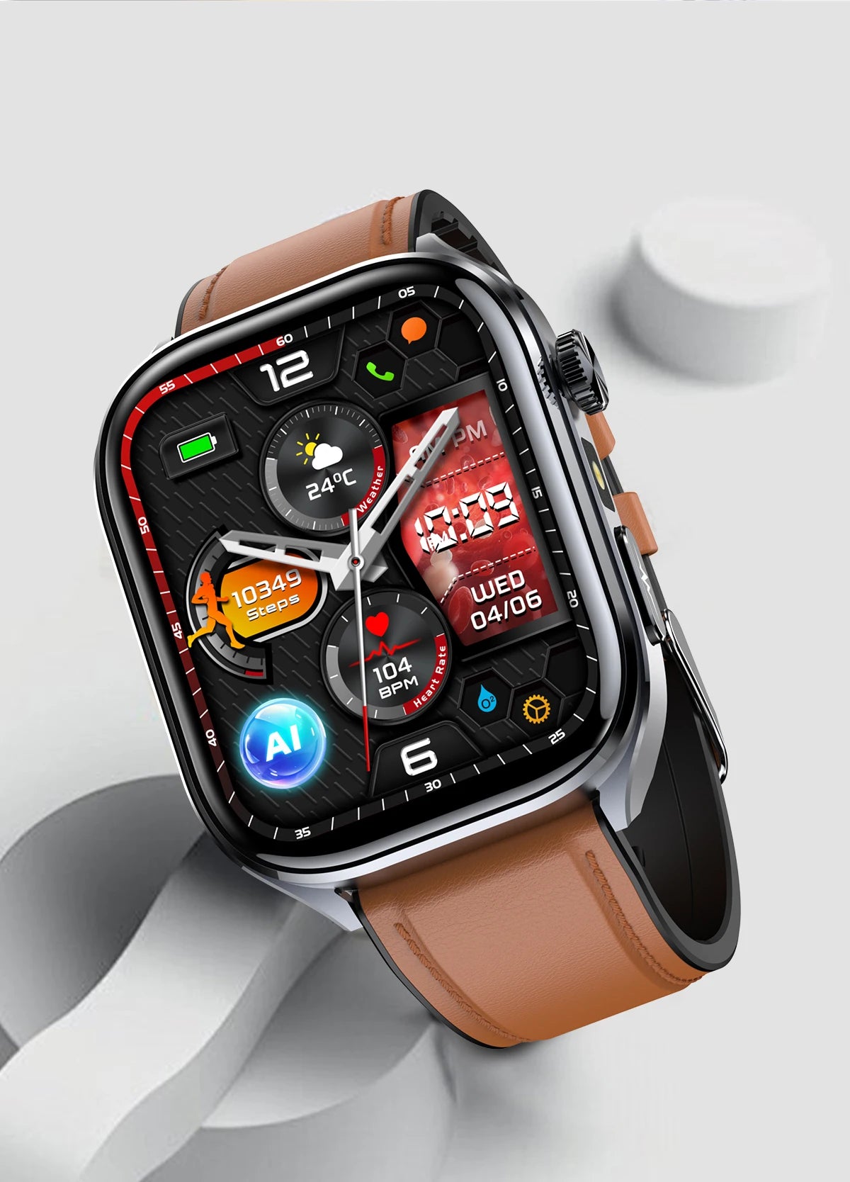 Novo Smartwatch 2026 com ECG Preciso, Análise de Saúde Cardíaca, Análise de Sangue, Lipídios no Sangue, Pressão Arterial e Chamada Bluetooth para Homens