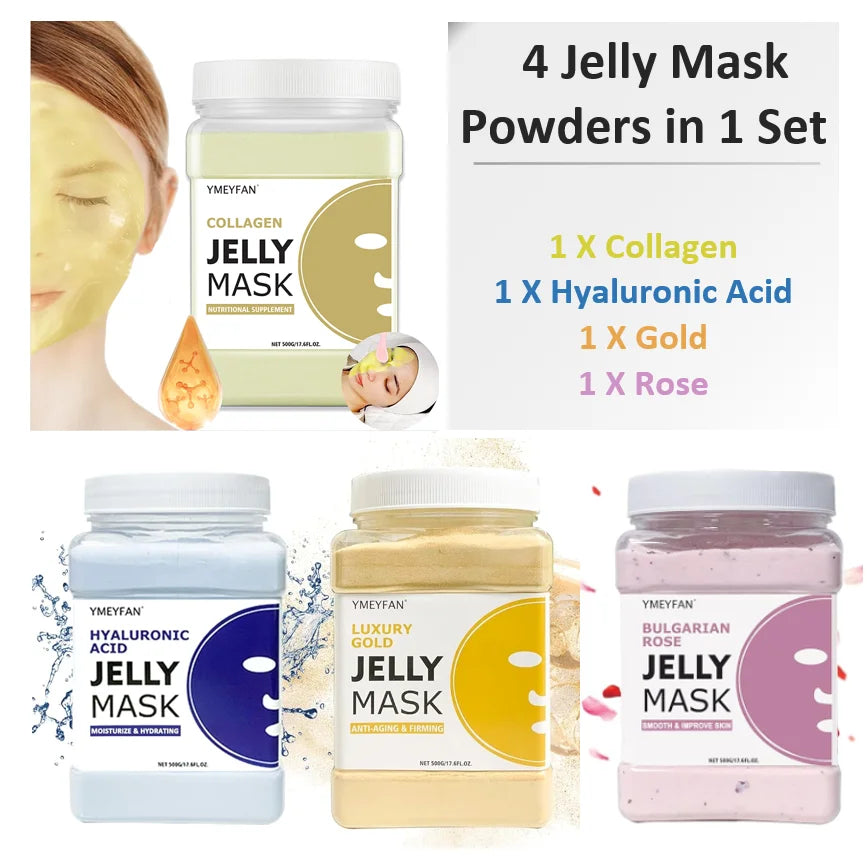 Máscara facial de gelatina em pó para tratamentos faciais, suprimentos para esteticistas, beleza profissional, cuidados com a pele, atacado, máscara em massa