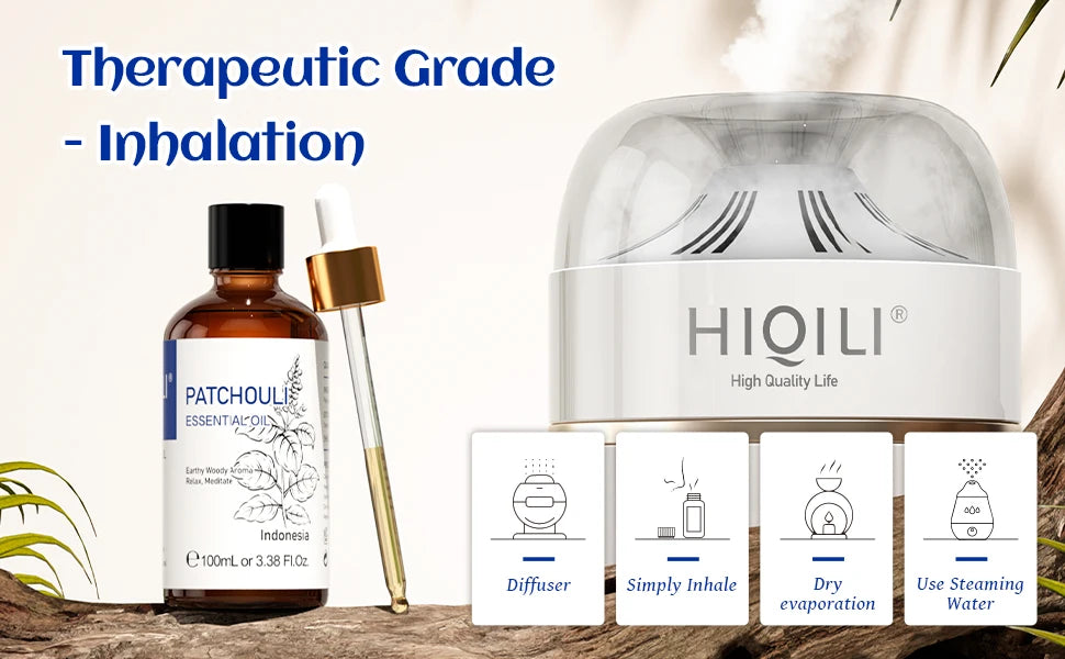 Óleo essencial HIQILI 100ml, várias fragrâncias para escolher, aromaterapia 100% natural, difusor, umidificador, vela