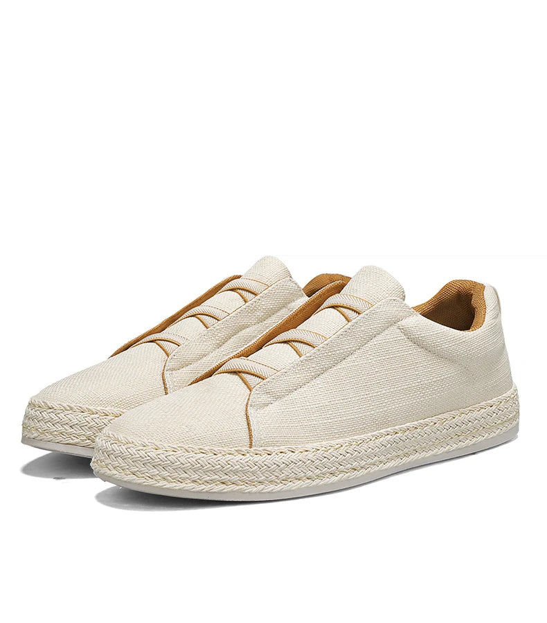 Sapatos de Pescador em Linho, Sapatos de Tecido Masculinos Modernos 2025, Sapatos Casuais Masculinos Respiráveis de Verão